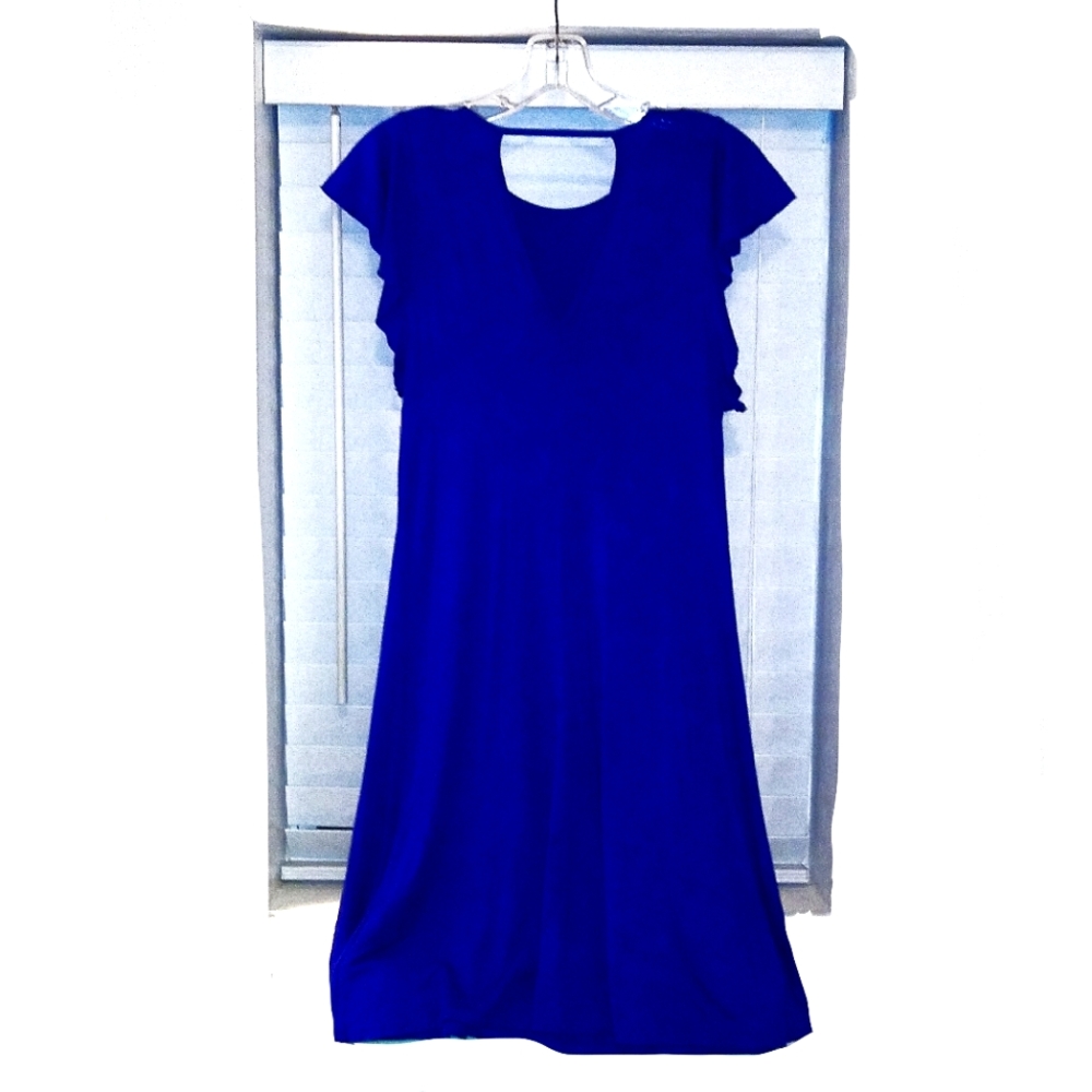 Three Dots Ruffle Cap Sleeve Dress